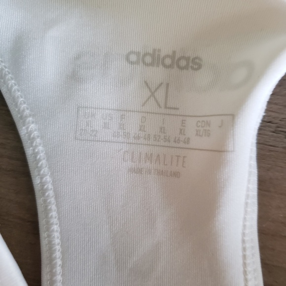ADIDAS Womens White/Black Sports Bra - Picture 9 of 10